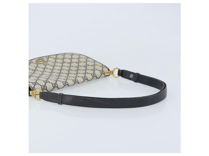 Gucci Borsa a Spalla GG Supreme PVC Navy Gold Auth ka3065 D'oro Blu navy - vista 7