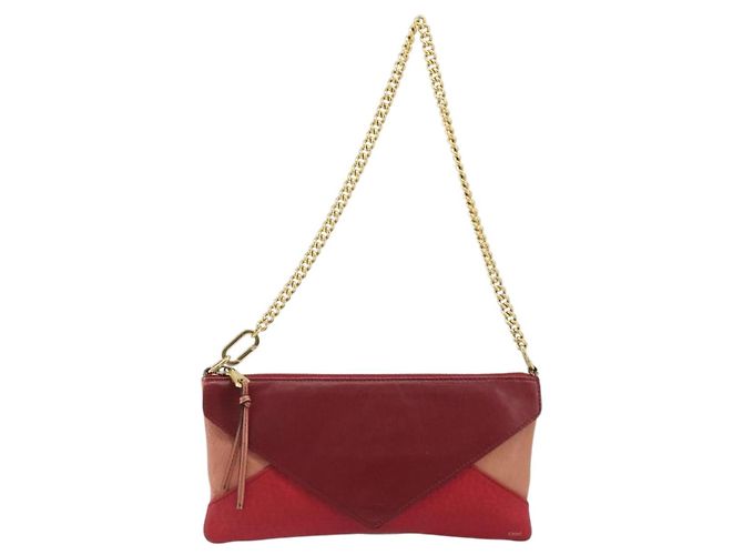 Chloé Borsa a Spalla Chloe in Pelle Rossa e Oro Auth mr2151 Rosso D'oro - vista 2