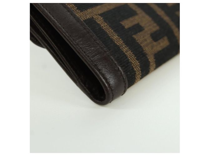 FENDI Zucca Canvas Trifold Wallet Black Brown Auth am11005V - view 10
