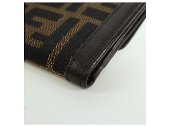 FENDI Zucca Canvas Trifold Wallet Black Brown Auth am11005V - view 11