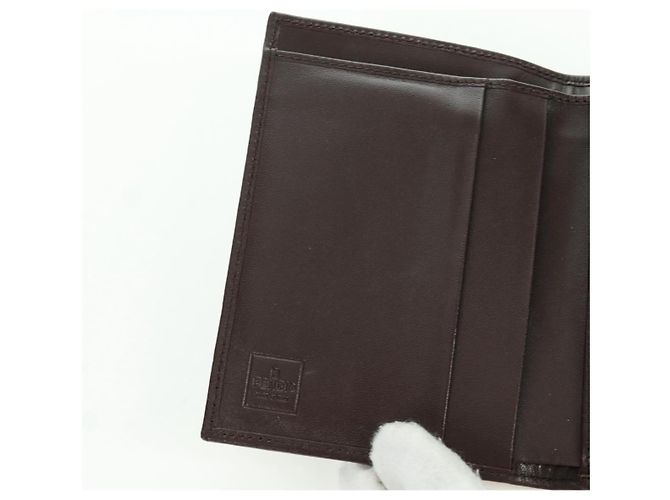 FENDI Zucca Canvas Trifold Wallet Black Brown Auth am11005V - view 14