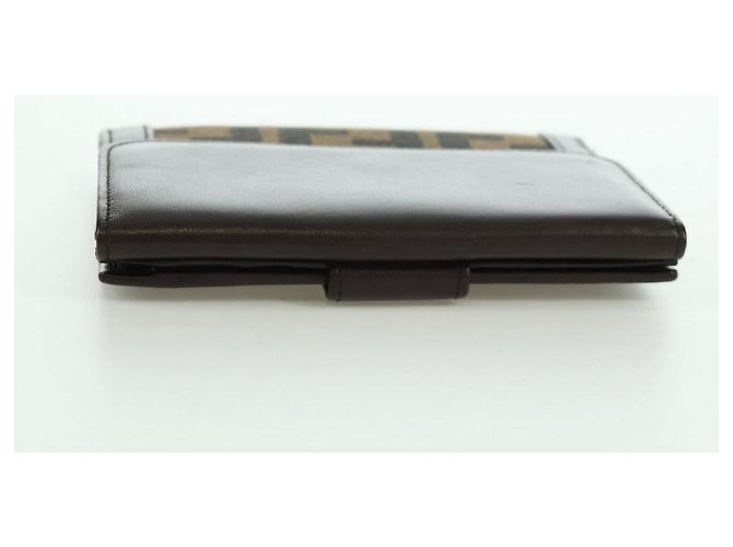 FENDI Zucca Canvas Trifold Wallet Black Brown Auth am11005V - view 6