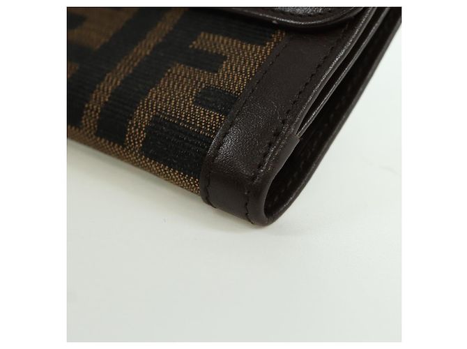 FENDI Zucca Canvas Trifold Wallet Black Brown Auth am11005V - view 9