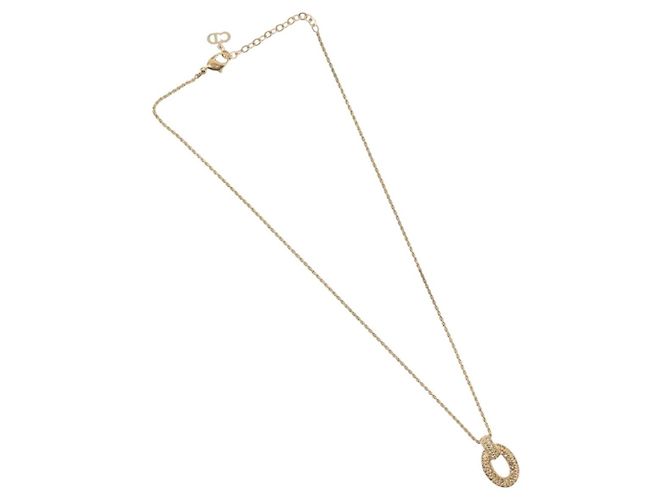 Collana Christian Dior metallo tono oro Auth BA11410 - vista 2