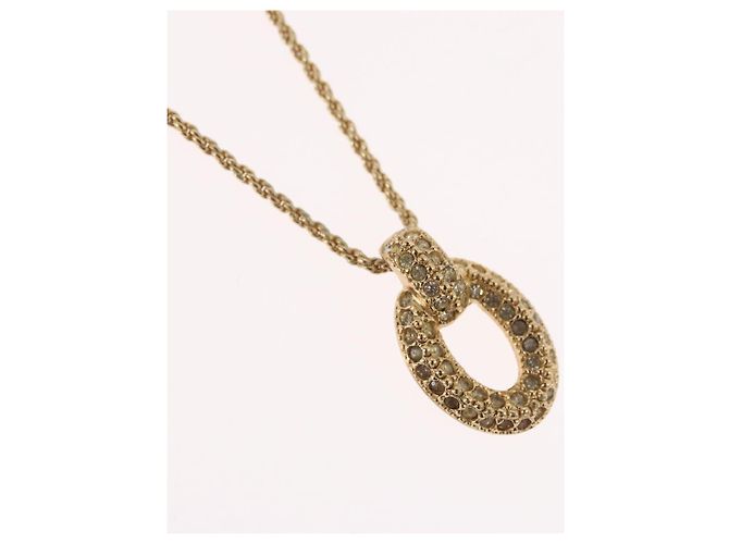 Collana Christian Dior metallo tono oro Auth BA11410 - vista 3