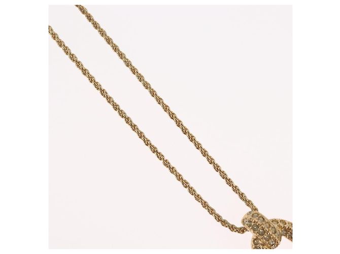 Collana Christian Dior metallo tono oro Auth BA11410 - vista 4