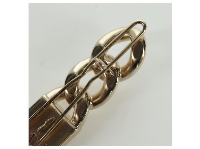 CHANEL Fermaglio per Capelli Valletta metallo Oro Champagne CC Auth LNZ846M D'oro - vista 12