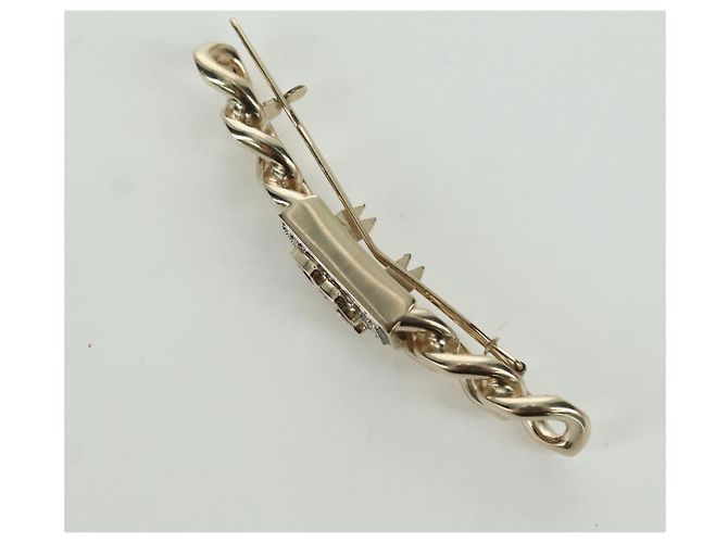 CHANEL Fermaglio per Capelli Valletta metallo Oro Champagne CC Auth LNZ846M D'oro - vista 6