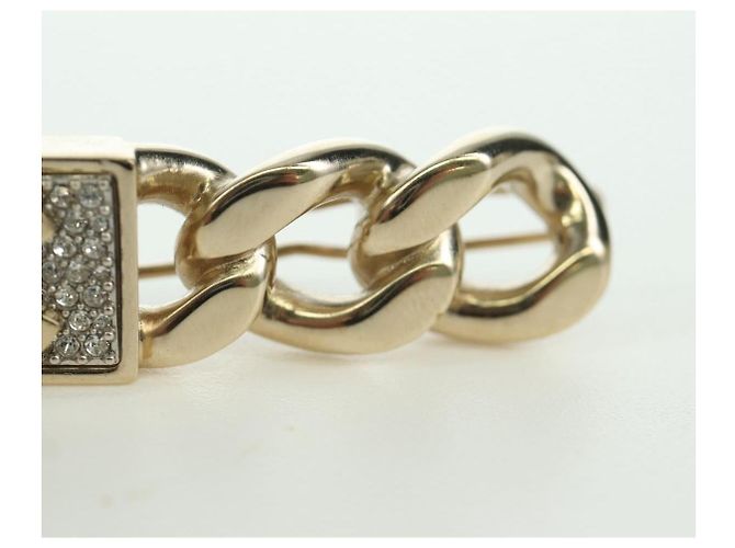 CHANEL Fermaglio per Capelli Valletta metallo Oro Champagne CC Auth LNZ846M D'oro - vista 8