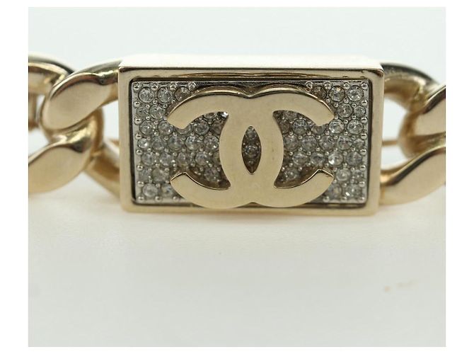 CHANEL Fermaglio per Capelli Valletta metallo Oro Champagne CC Auth LNZ846M D'oro - vista 9