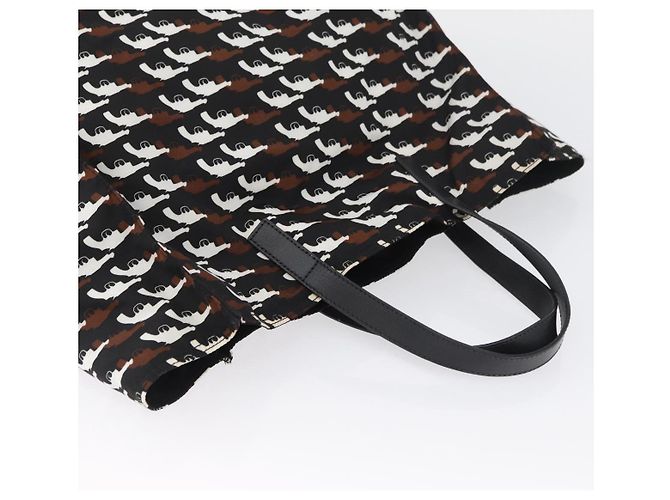 Borsa a mano PRADA in nylon nero e bianco Auth bs33981 - vista 6