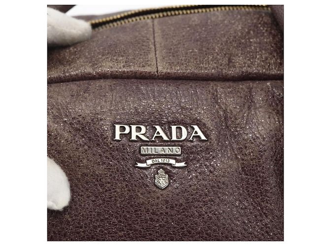 PRADA Borsa a mano in pelle viola argento Auth mr2128 D'oro Porpora - vista 16