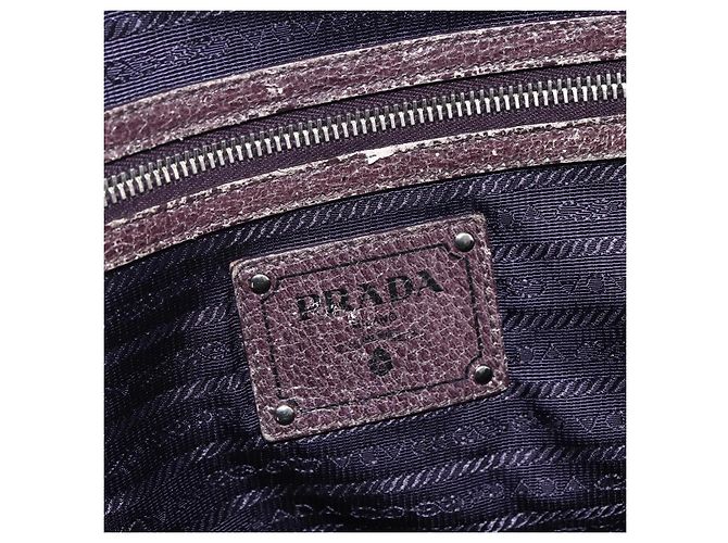 PRADA Borsa a mano in pelle viola argento Auth mr2128 D'oro Porpora - vista 18