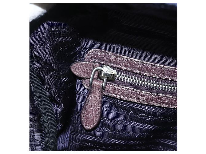 PRADA Borsa a mano in pelle viola argento Auth mr2128 D'oro Porpora - vista 22