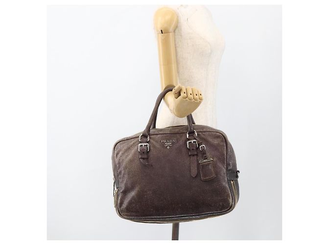 PRADA Borsa a mano in pelle viola argento Auth mr2128 D'oro Porpora - vista 26