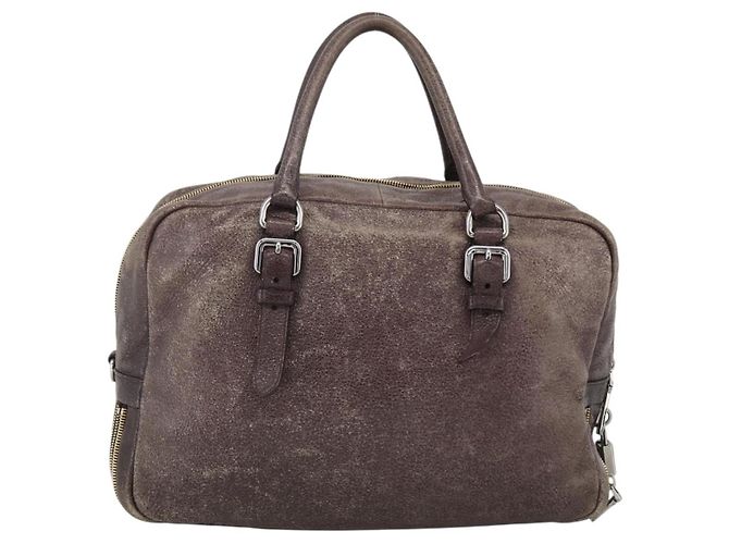 PRADA Borsa a mano in pelle viola argento Auth mr2128 D'oro Porpora - vista 3