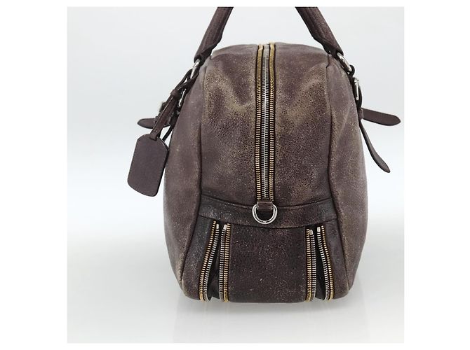 PRADA Borsa a mano in pelle viola argento Auth mr2128 D'oro Porpora - vista 5