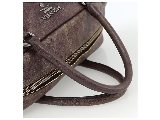 PRADA Borsa a mano in pelle viola argento Auth mr2128 D'oro Porpora - vista 7