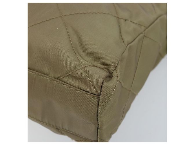 Borsa a Spalla con Catena Prada in Nylon Beige Oro Auth bs34053 D'oro - vista 10