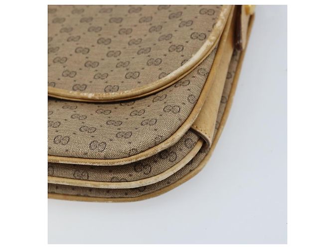 Gucci Borsa a Spalla Micro GG Supreme PVC Beige Oro 406 001 1780 Auth 174107 D'oro - vista 11