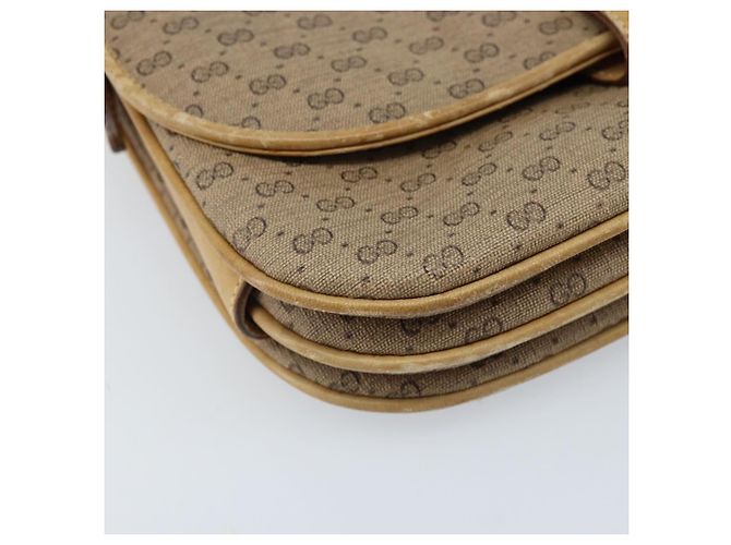 Gucci Borsa a Spalla Micro GG Supreme PVC Beige Oro 406 001 1780 Auth 174107 D'oro - vista 12