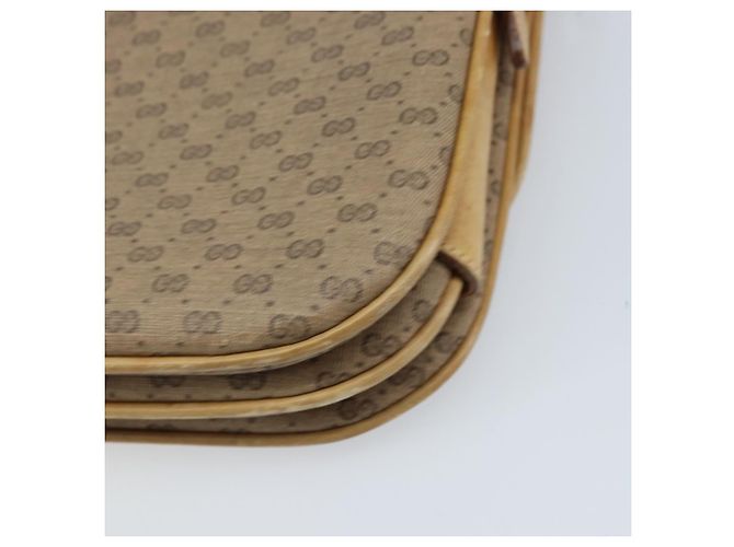 Gucci Borsa a Spalla Micro GG Supreme PVC Beige Oro 406 001 1780 Auth 174107 D'oro - vista 13