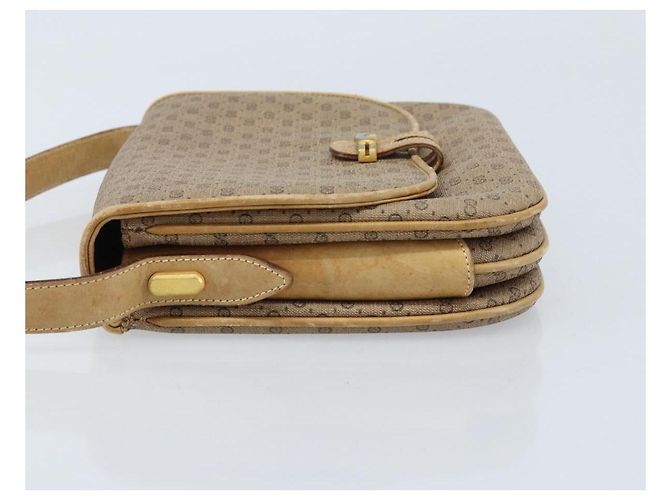 Gucci Borsa a Spalla Micro GG Supreme PVC Beige Oro 406 001 1780 Auth 174107 D'oro - vista 5
