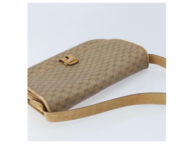 Gucci Borsa a Spalla Micro GG Supreme PVC Beige Oro 406 001 1780 Auth 174107 D'oro - vista 6