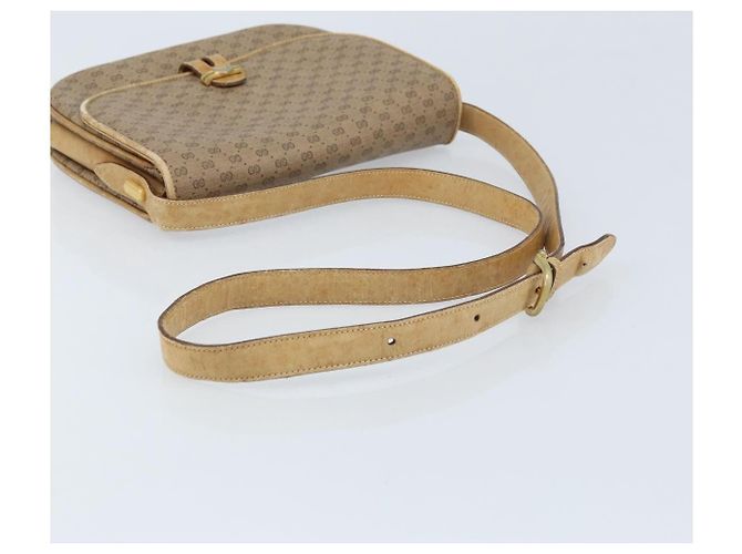 Gucci Borsa a Spalla Micro GG Supreme PVC Beige Oro 406 001 1780 Auth 174107 D'oro - vista 7