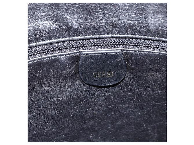 Borsa a spalla Gucci Bamboo in pelle 2 in 1 Nero Oro 001 200182 1577 Auth BA11211 D'oro - vista 16