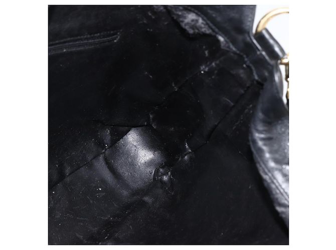 Borsa a spalla Gucci Bamboo in pelle 2 in 1 Nero Oro 001 200182 1577 Auth BA11211 D'oro - vista 18