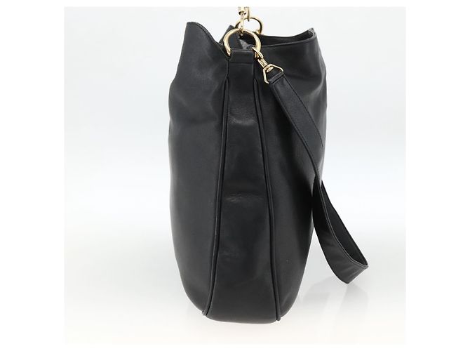 Borsa a spalla Gucci Bamboo in pelle 2 in 1 Nero Oro 001 200182 1577 Auth BA11211 D'oro - vista 4
