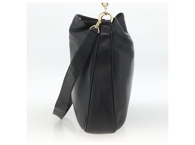 Borsa a spalla Gucci Bamboo in pelle 2 in 1 Nero Oro 001 200182 1577 Auth BA11211 D'oro - vista 5