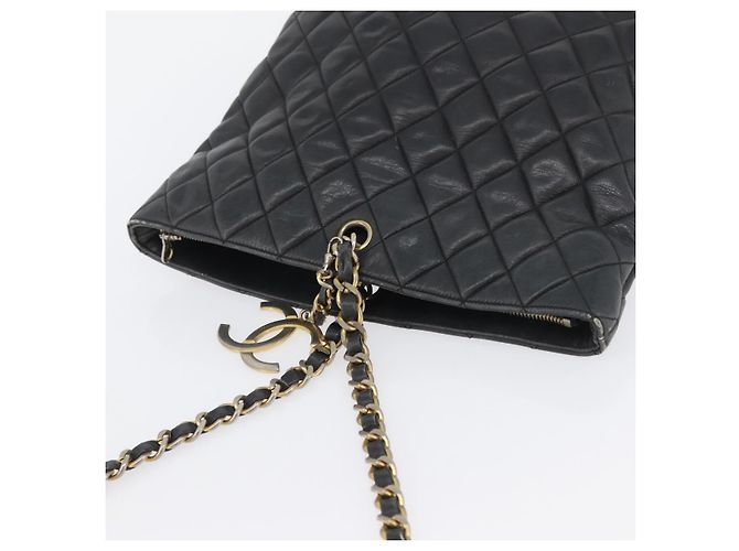 CHANEL Borsa a Spalla Matelassé in Pelle di Agnello Nera Oro CC Auth ARZ445 Nero D'oro - vista 6