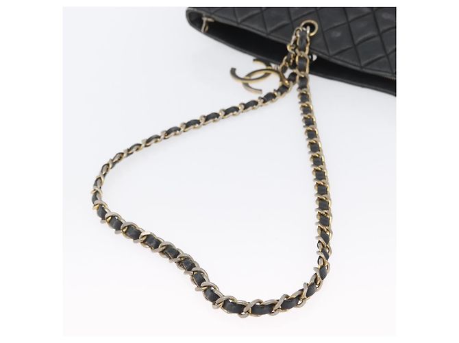 CHANEL Borsa a Spalla Matelassé in Pelle di Agnello Nera Oro CC Auth ARZ445 Nero D'oro - vista 7