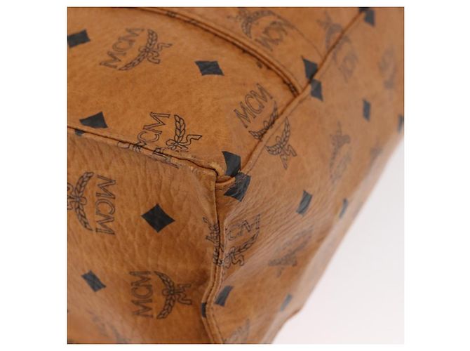 Borsa Tote Vicetos Logogram MCM in pelle PVC marrone e oro Auth 174495 D'oro - vista 10