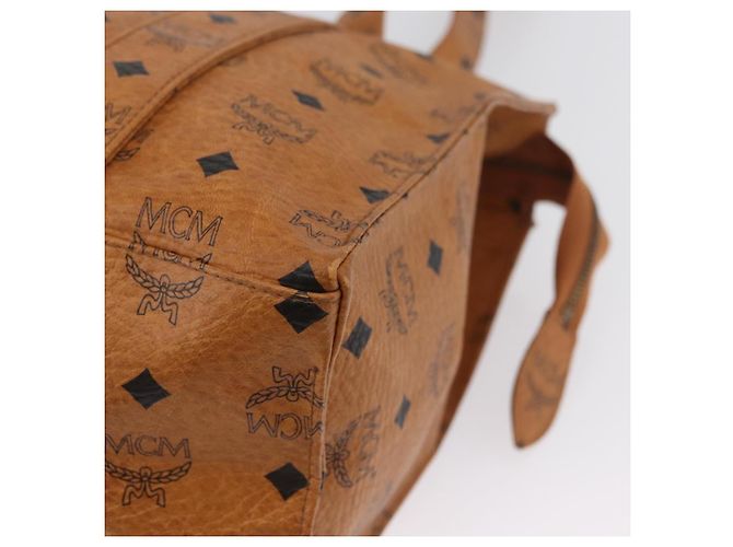 Borsa Tote Vicetos Logogram MCM in pelle PVC marrone e oro Auth 174495 D'oro - vista 11