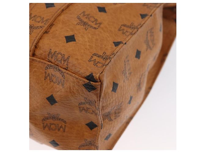 Borsa Tote Vicetos Logogram MCM in pelle PVC marrone e oro Auth 174495 D'oro - vista 13