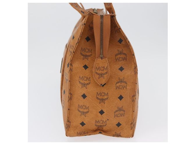 Borsa Tote Vicetos Logogram MCM in pelle PVC marrone e oro Auth 174495 D'oro - vista 4