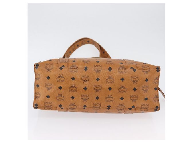 Borsa Tote Vicetos Logogram MCM in pelle PVC marrone e oro Auth 174495 D'oro - vista 9