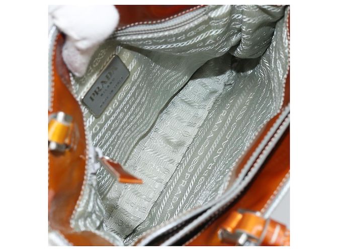Borsa sportiva PRADA in nylon argento Auth BSZ195 - vista 16