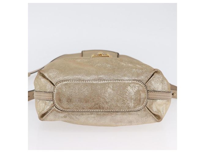 Chloé Borsa a mano in pelle Chloe Elsie 2 vie oro Auth 170081 D'oro - vista 11