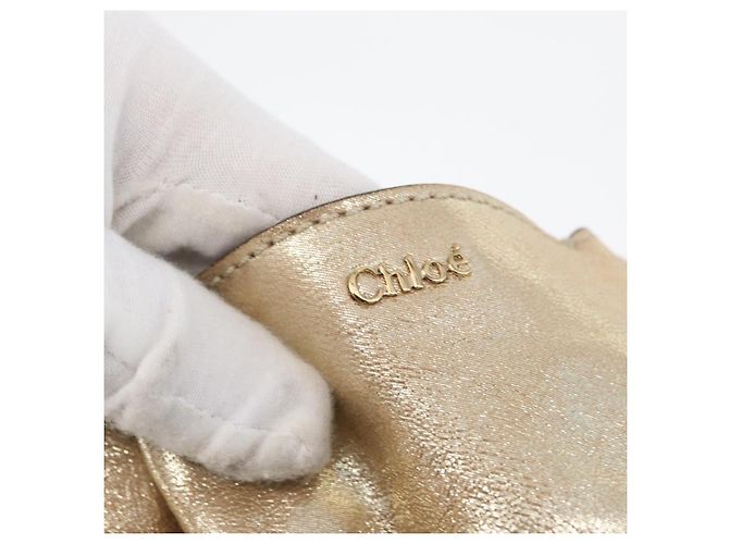 Chloé Borsa a mano in pelle Chloe Elsie 2 vie oro Auth 170081 D'oro - vista 18