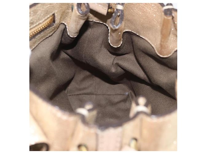 Chloé Borsa a mano in pelle Chloe Elsie 2 vie oro Auth 170081 D'oro - vista 20