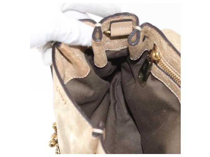 Chloé Borsa a mano in pelle Chloe Elsie 2 vie oro Auth 170081 D'oro - vista 21