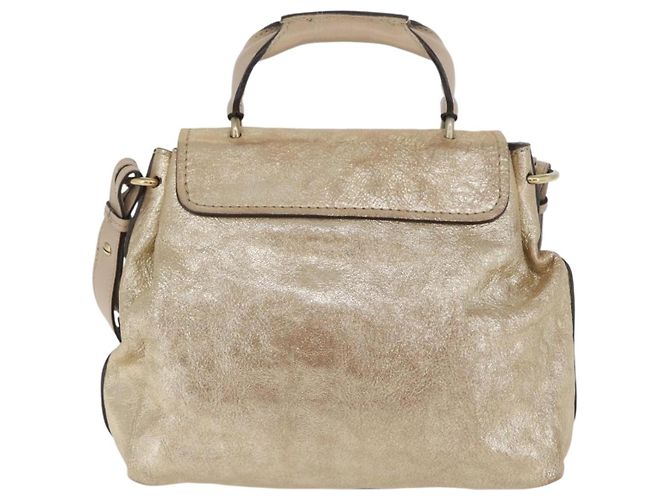 Chloé Borsa a mano in pelle Chloe Elsie 2 vie oro Auth 170081 D'oro - vista 3