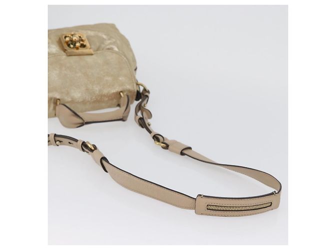 Chloé Borsa a mano in pelle Chloe Elsie 2 vie oro Auth 170081 D'oro - vista 9