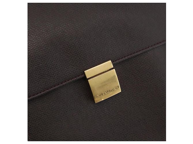 LOUIS VUITTON Taiga Serviette Kazan Borsa da Lavoro Acajou M30806 LV Auth BSZ234 Marrone - vista 14
