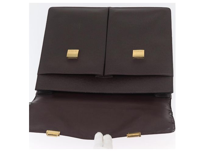 LOUIS VUITTON Taiga Serviette Kazan Borsa da Lavoro Acajou M30806 LV Auth BSZ234 Marrone - vista 16
