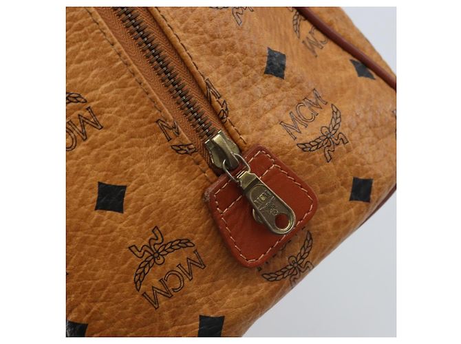 MCM Vicetos Logogram Borsa a Mano in Pelle PVC Marrone Oro Auth BSZ338 D'oro - vista 16